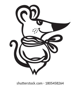 Cute cartoon mouse. Vector illustration