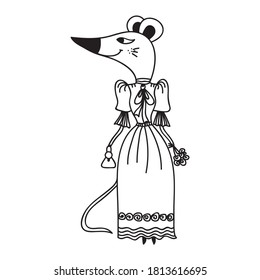 Cute cartoon mouse. Vector illustration