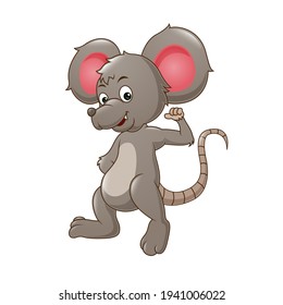 cute cartoon mouse vector illustration