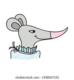 Cute cartoon mouse. Vector illustration