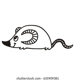 Cute cartoon mouse. Vector illustration.