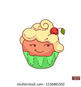 Cute cartoon muffin.