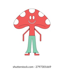 Cute cartoon mushroom character