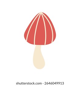 Cute cartoon mushroom. Forest amanita fly agaric vector illustration.
