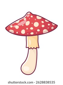 Cute cartoon mushroom. Hand drawing. Vector illustration.