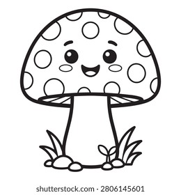 Cute cartoon mushroom and