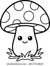 A cute cartoon mushroom