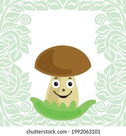 Cute cartoon mushroom. Vector illustration