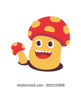 Cute cartoon mushrooms  vector illustration