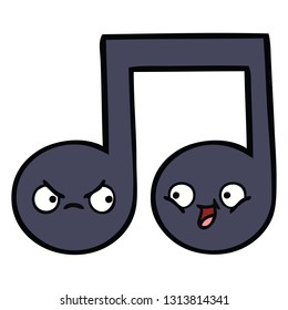 cute cartoon of a musical note