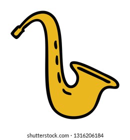 cute cartoon of a musical saxophone