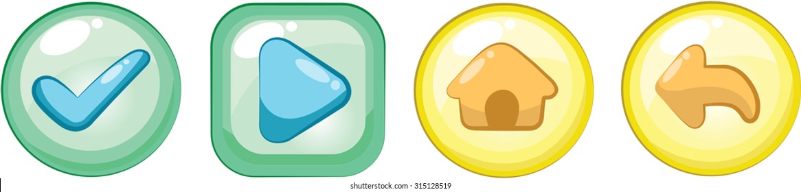Cute Cartoon Navigation Buttons