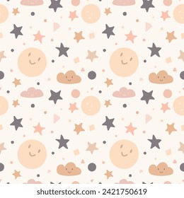 Cute Cartoon Night Sky Pattern