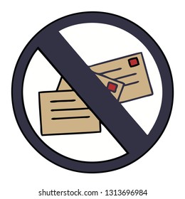 Cute Cartoon No Post Sign Stock Vector (Royalty Free) 1313696984 ...