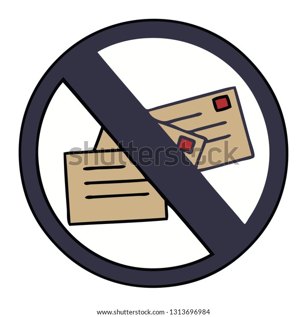 Cute Cartoon No Post Sign Stock Vector (Royalty Free) 1313696984 ...