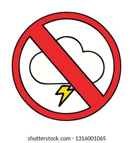 cute cartoon of a no storms allowed sign