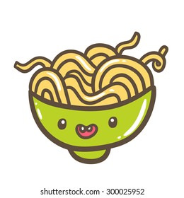 cute cartoon noodle character