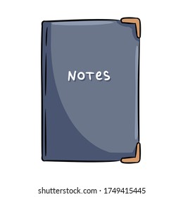 Cute Cartoon Notebook-Doodle-Bild-Logo. Grafik-Symbol für Medien