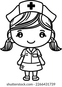 cute cartoon Nurse svg vector graphic svg