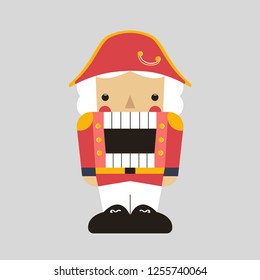 Cute cartoon nutcracker. Fairy tale graphic. Vector hand drawn illustration.