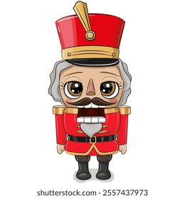 Cute Cartoon Nutcracker isolated on white background