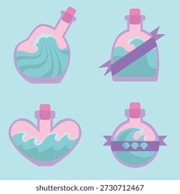 Cute cartoon ocean potion flask set