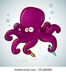Cute cartoon octopus.