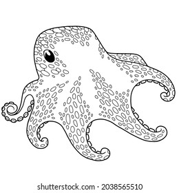 Cute cartoon octopus. Brown spotted octopus. 