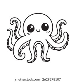 Cute Cartoon  Octopus Illustration of
