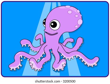 A cute cartoon octopus illustration