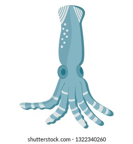 Cute cartoon octopus on white background