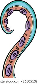 Cute cartoon octopus tentacles character mascot vector illustration