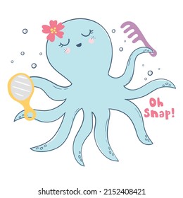 cute cartoon octopus vector illustration