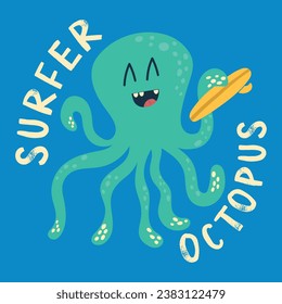 cute cartoon octopus vector illustration