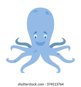 Cute cartoon octopus vector illustration