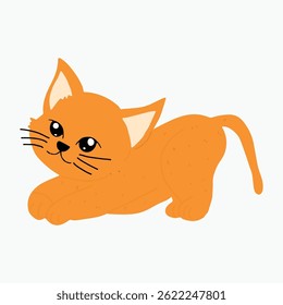 Cute Cartoon orange cat element