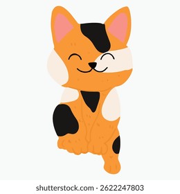 Cute Cartoon orange cat element