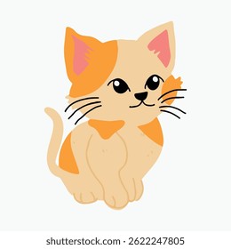Cute Cartoon orange cat element