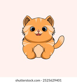 cute cartoon orange cat vector type