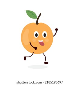 Cute cartoon orange character orange juice mascot illustration. Isolated vector illustration.
