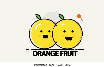Cute cartoon orange character set, orange juice mascot drawing with different poses and faces. Isolated vector illustration