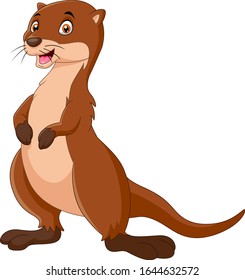 A Cute cartoon otter posing