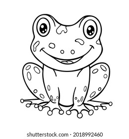 Cute Cartoon Outline Drawing Frog Kids Stock Vector (Royalty Free ...