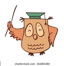 Cute cartoon owl. Back to school.