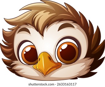 Cute cartoon owl with big expressive eyes