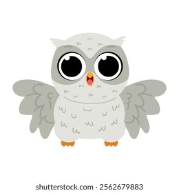 Cute cartoon owl bird doodle