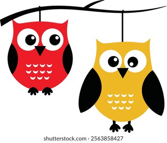 Cute cartoon owl character Cartoon owl isolated on white background