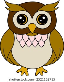 Cute cartoon owl for design your artwork.