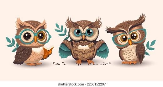 cute cartoon owls