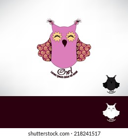 Cute cartoon owl icon in vector 